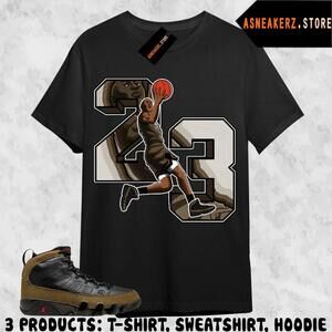 Shirt To Match Aj 9 Olive Matching Tee Mj Number 23 T-Shirt